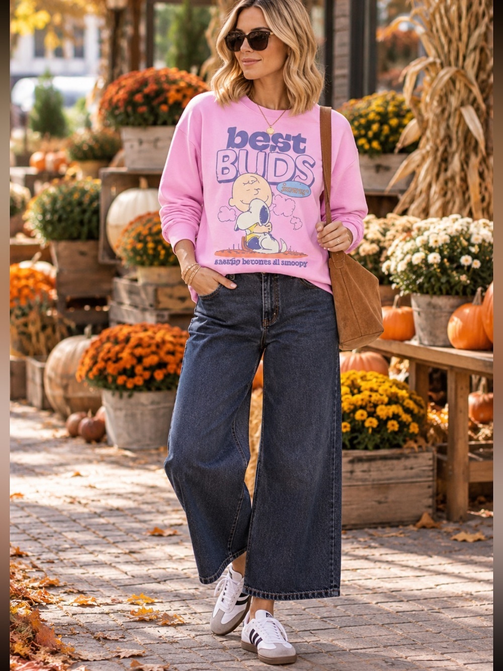 Peanuts NWT Peanuts Best Buds
Snoopy Graphic Sweatshirt - Pink